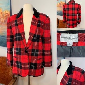 Vintage FUNDAMENTAL THINGS Plaid Blazer Size:10P